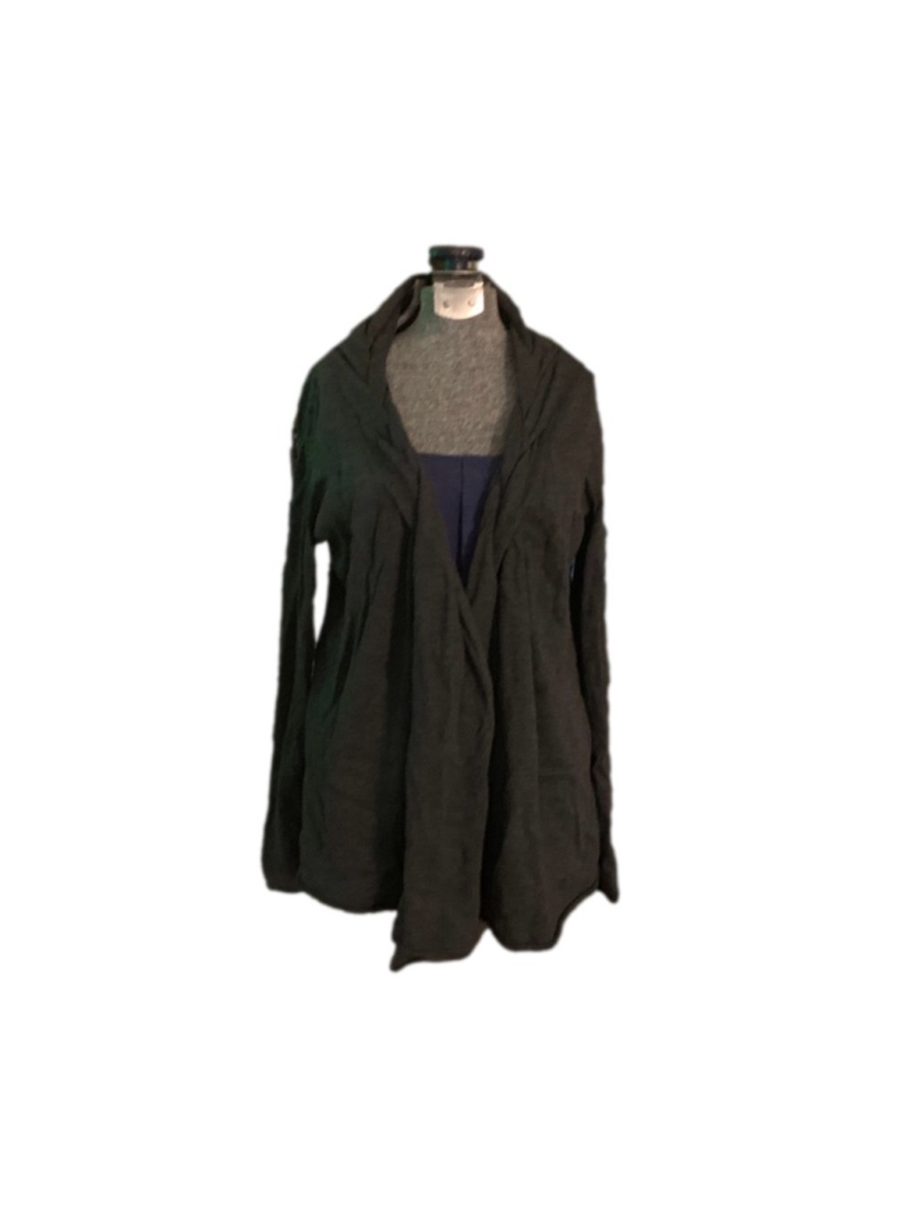Women's Unbranded Gray Draped Open Front Cardigan Sweater Large